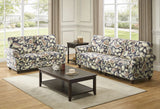 Two Piece Navy Blue Off White And Sage Floral Upholstered Seating Set - Homeroots - Flyclothing LLC