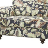 Two Piece Navy Blue Off White And Sage Floral Upholstered Seating Set - Homeroots - Flyclothing LLC