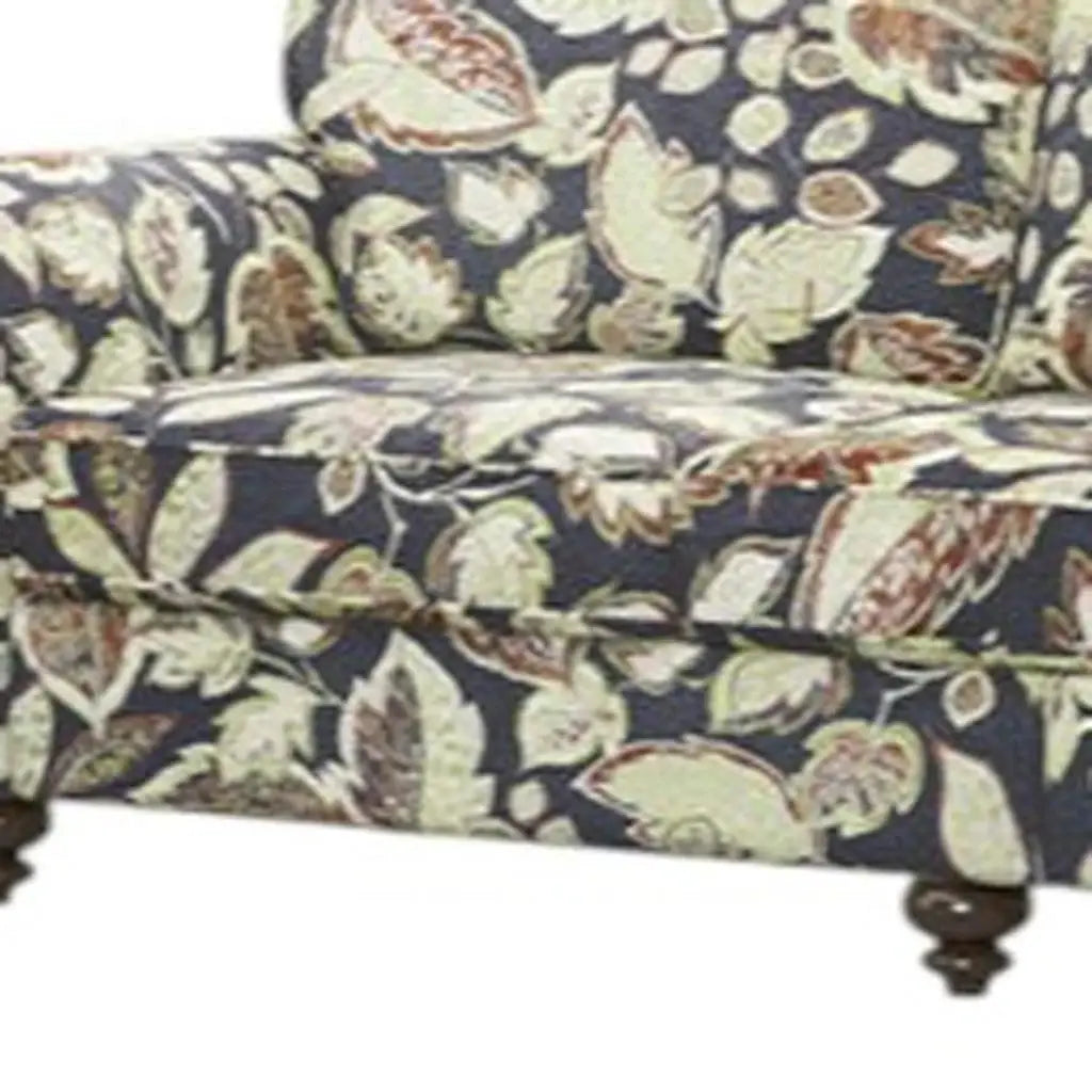 Two Piece Navy Blue Off White And Sage Floral Upholstered Seating Set - Homeroots - Flyclothing LLC