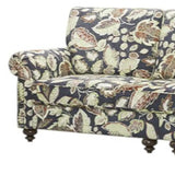 Two Piece Navy Blue Off White And Sage Floral Upholstered Seating Set - Homeroots - Flyclothing LLC
