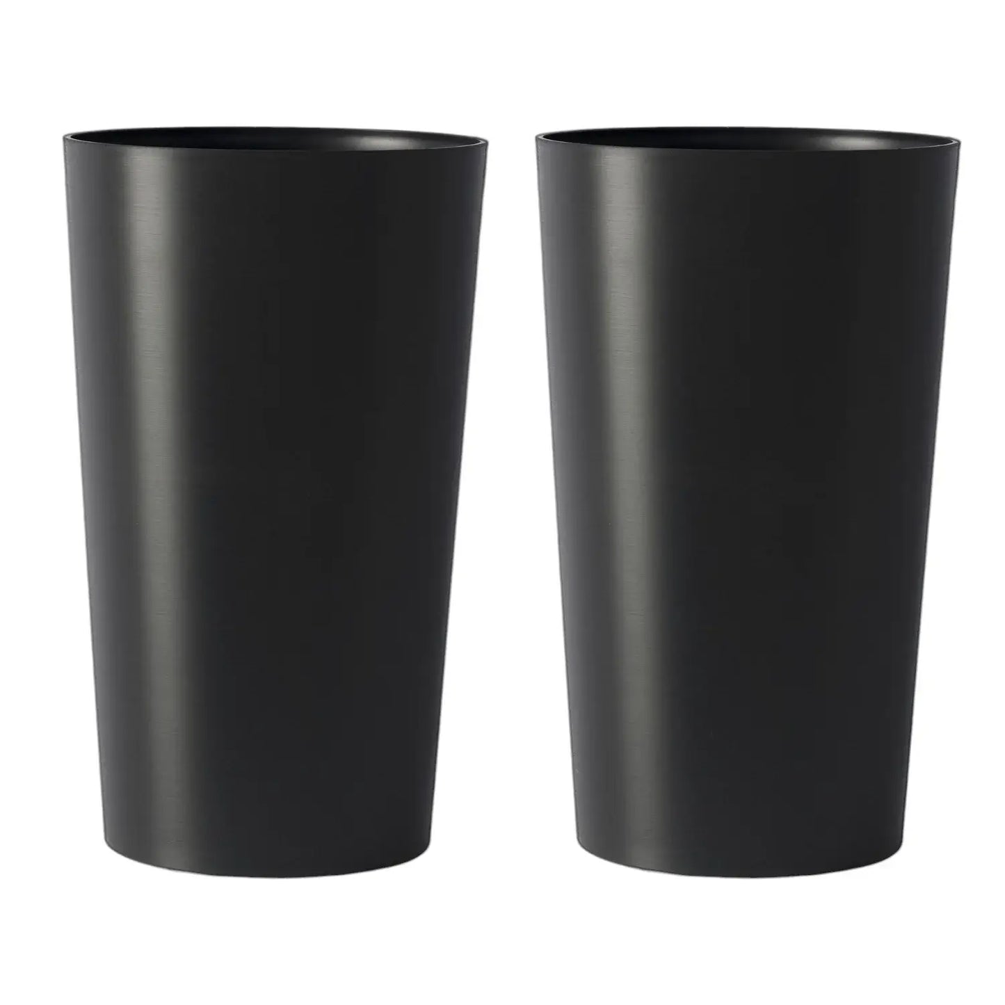 Set of Two Black Heavy Duty Plastic Cylindrical Planter Pots - Homeroots - Flyclothing LLC