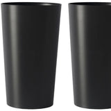 Set of Two Black Heavy Duty Plastic Cylindrical Planter Pots - Homeroots - Flyclothing LLC