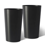 Set of Two Black Heavy Duty Plastic Cylindrical Planter Pots - Homeroots - Flyclothing LLC