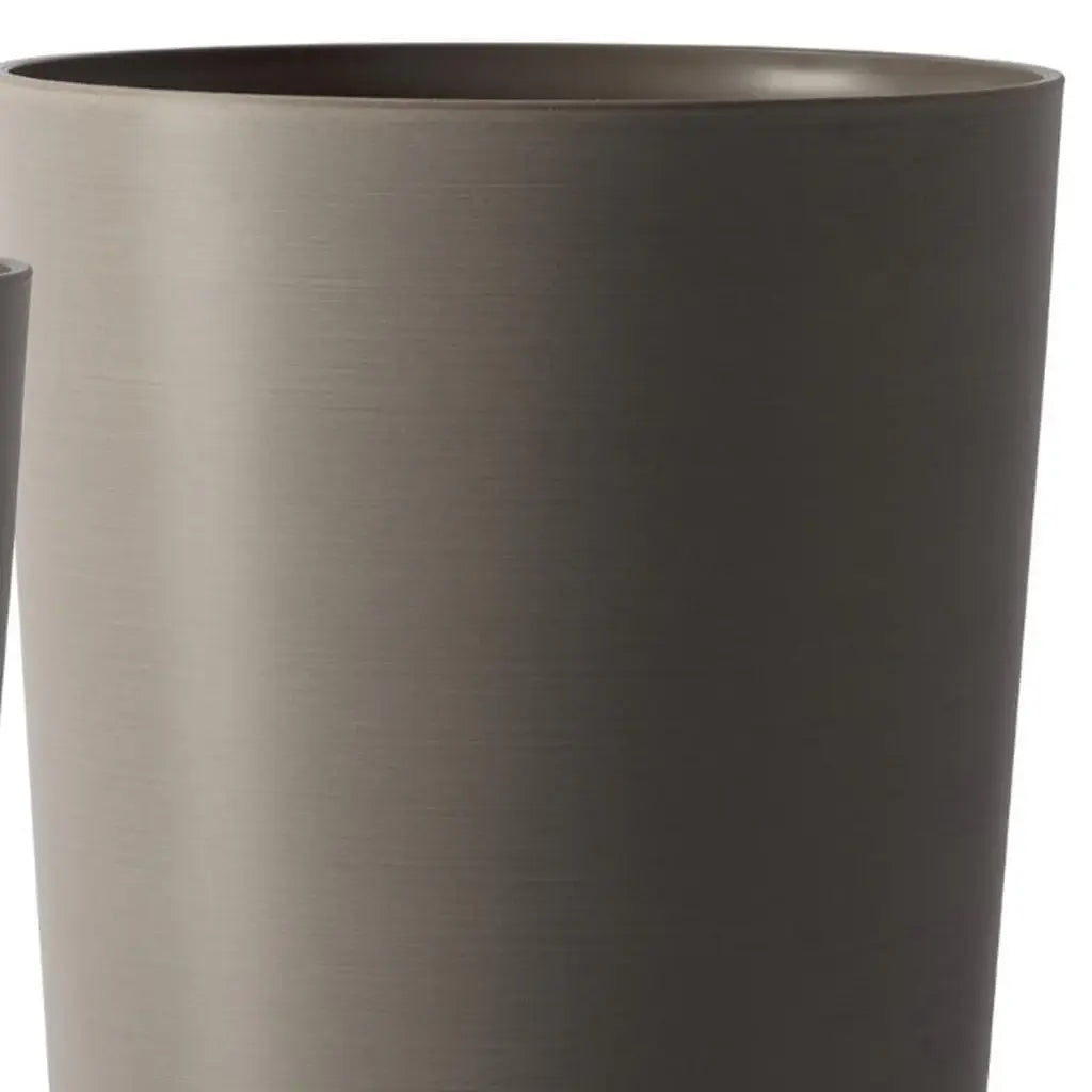 Set of Two Brown Heavy Duty Plastic Cylindrical Planter Pots - Homeroots - Flyclothing LLC