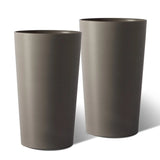 Set of Two Brown Heavy Duty Plastic Cylindrical Planter Pots - Homeroots - Flyclothing LLC