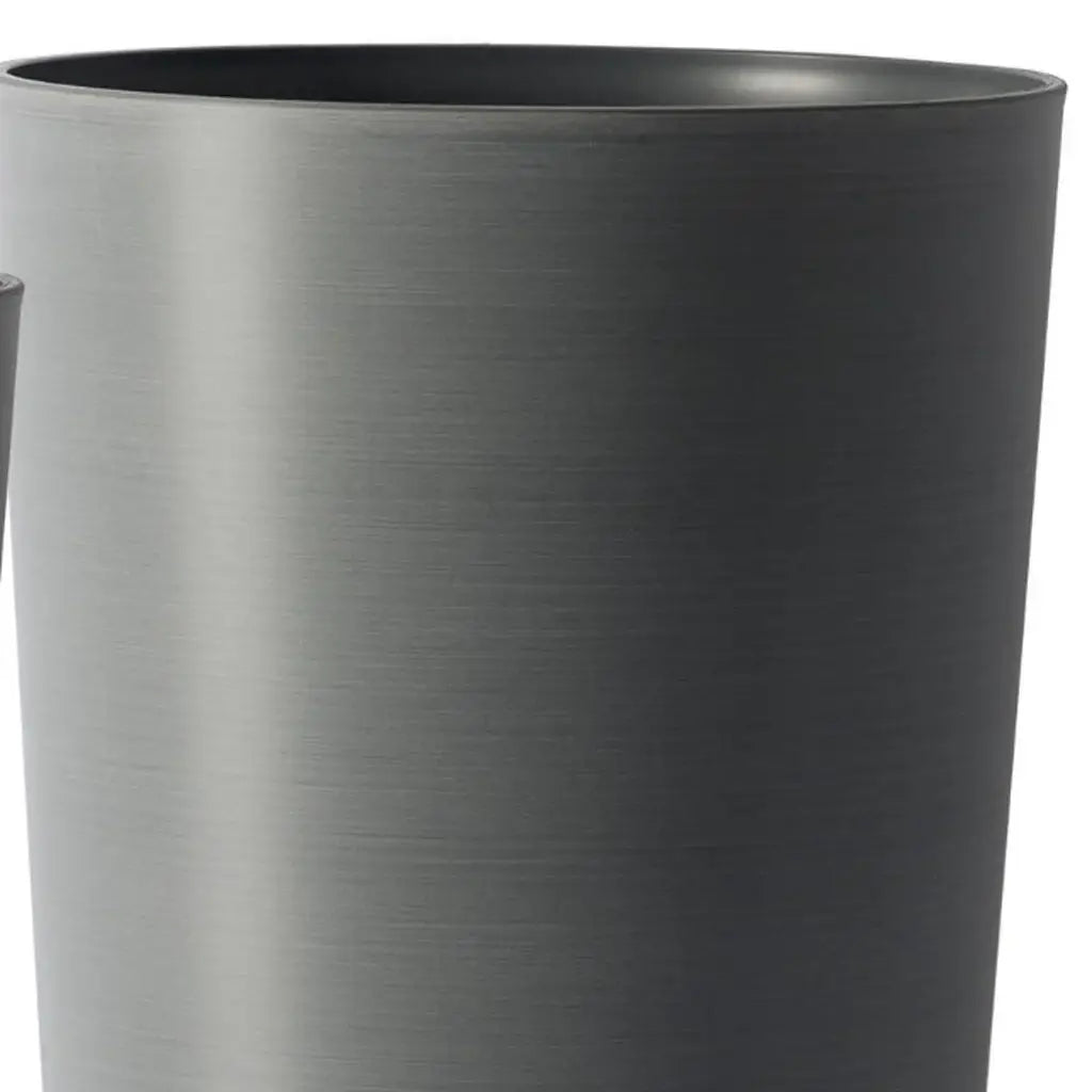 Set of Two Light Gray Heavy Duty Plastic Cylindrical Planter Pots - Homeroots - Flyclothing LLC