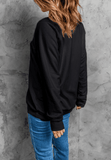Rhinestone Checkered Lucky Clover Round Neck Sweatshirt - Trendsi - Flyclothing LLC