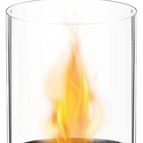 12" Black And Clear Metal And Glass BioEthanol Portable Tabletop Firepit - HomeRoots - Flyclothing LLC