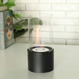 12" Black And Clear Metal And Glass BioEthanol Portable Tabletop Firepit - HomeRoots - Flyclothing LLC