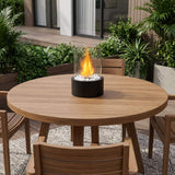 11" Black And Clear Metal And Glass BioEthanol Portable Tabletop Firepit - HomeRoots - Flyclothing LLC