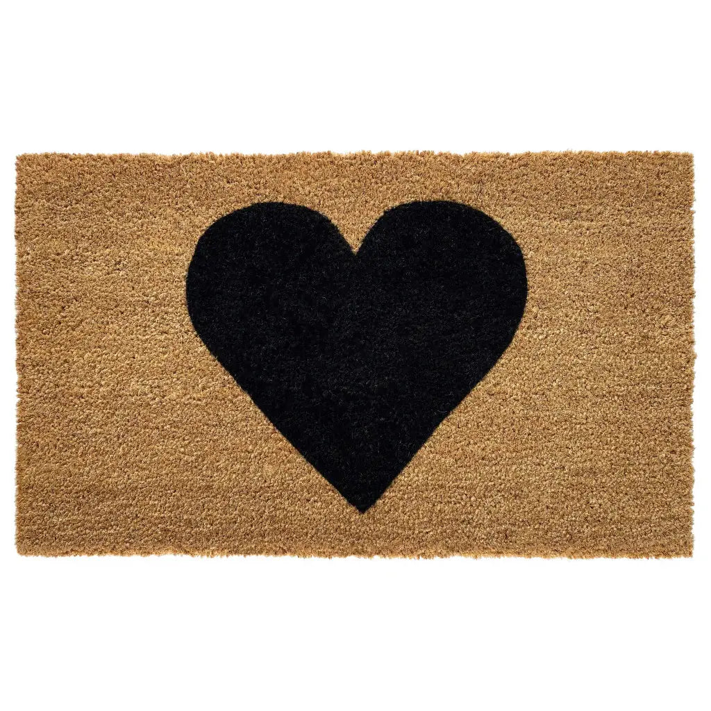 24" X 36" Brown And Black Heart Outdoor Coir Door Mat - Homeroots - Flyclothing LLC