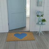 24" X 36" Brown And Blue Heart Outdoor Coir Door Mat - Homeroots - Flyclothing LLC