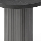18" Dark Gray Wood Round Pedestal End Table - Homeroots - Flyclothing LLC