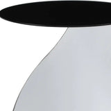 21" Black and White Steel Round Pedestal End Table - Homeroots - Flyclothing LLC