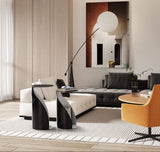 19" Black and White Steel Round Pedestal End Table - Homeroots - Flyclothing LLC