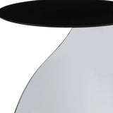 19" Black and White Steel Round Pedestal End Table - Homeroots - Flyclothing LLC