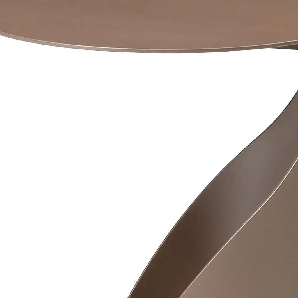 19" Gold Steel Round Pedestal End Table - Homeroots - Flyclothing LLC