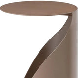 19" Gold Steel Round Pedestal End Table - Homeroots - Flyclothing LLC