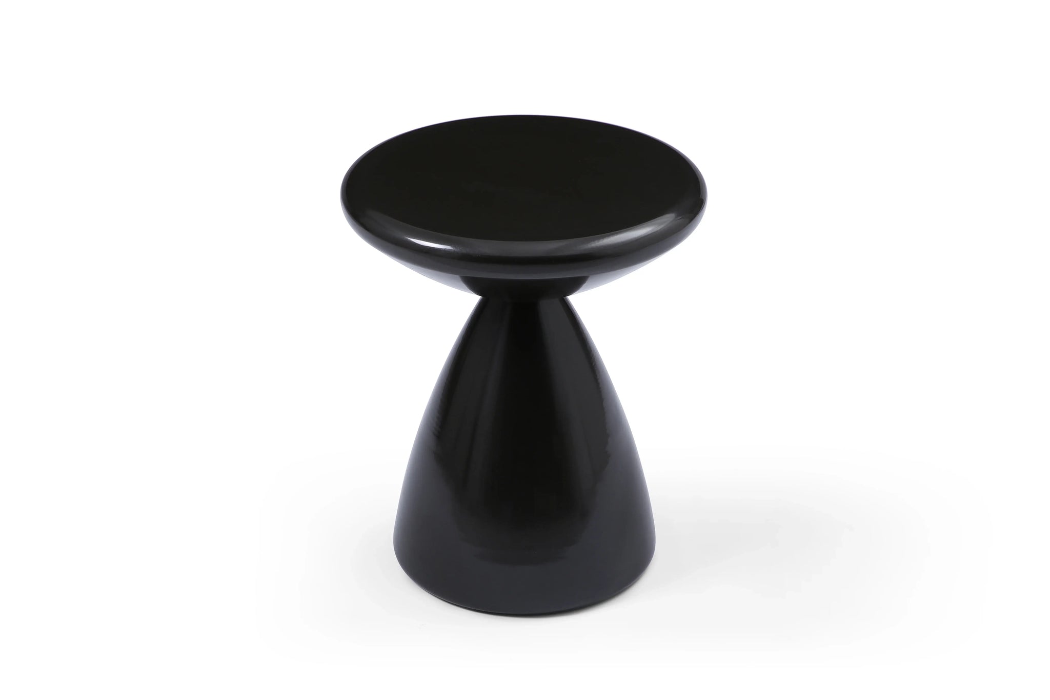 18" Black Steel Cinched High Waist Round Pedestal End Table - Homeroots - Flyclothing LLC