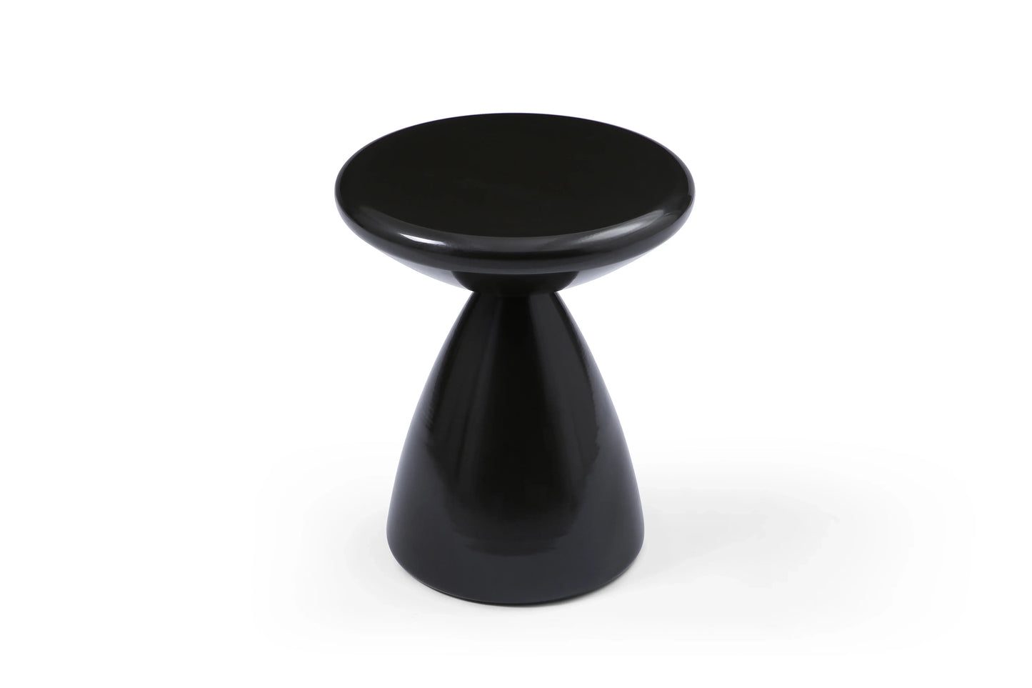18" Black Steel Cinched High Waist Round Pedestal End Table - Homeroots - Flyclothing LLC