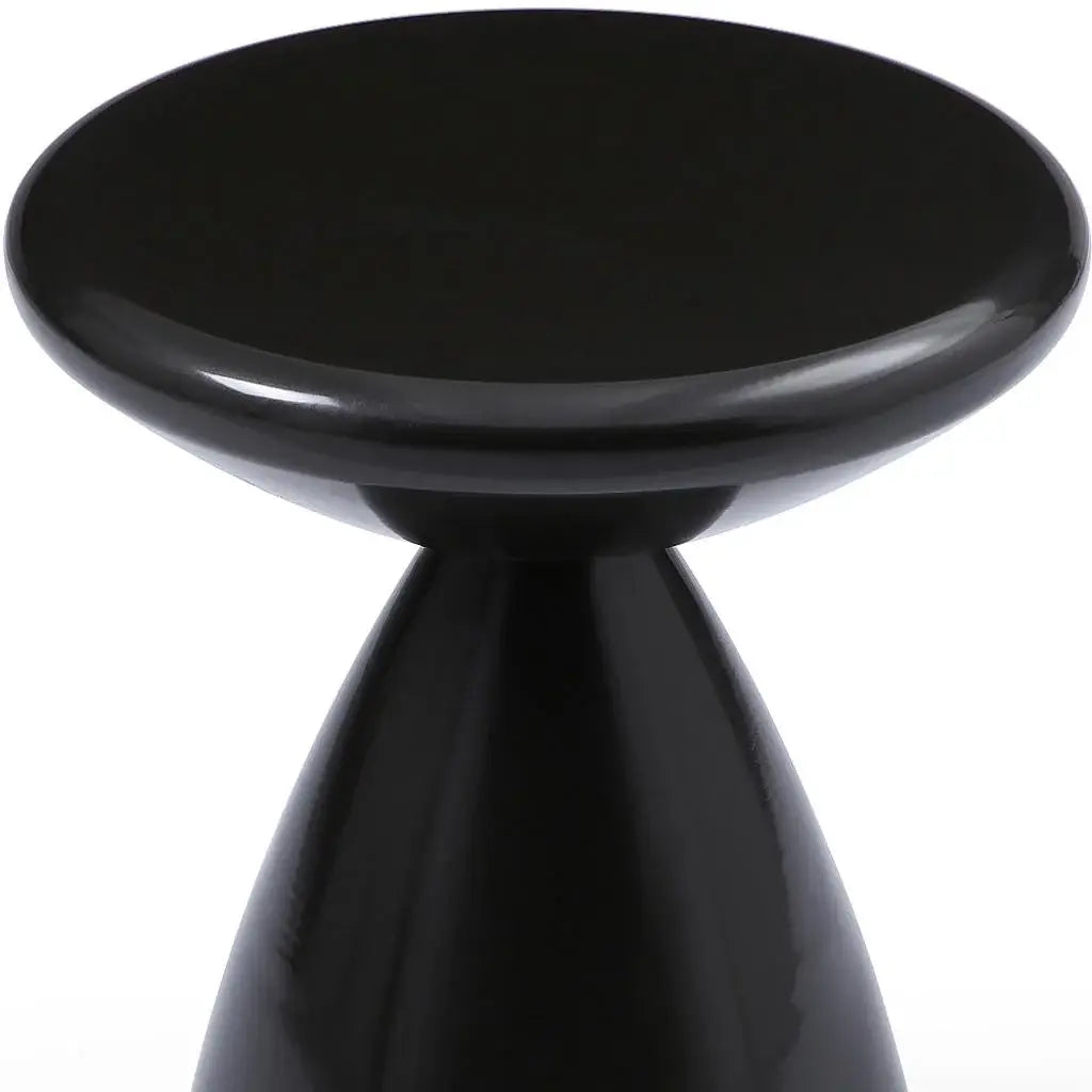 18" Black Steel Cinched High Waist Round Pedestal End Table - Homeroots - Flyclothing LLC