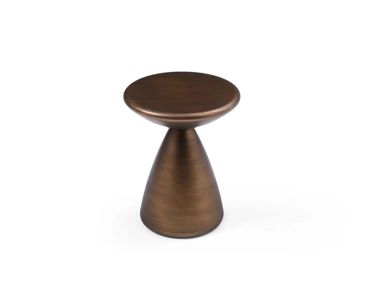 18" Bronze Steel Cinched High Waist Round Pedestal End Table - Homeroots - Flyclothing LLC