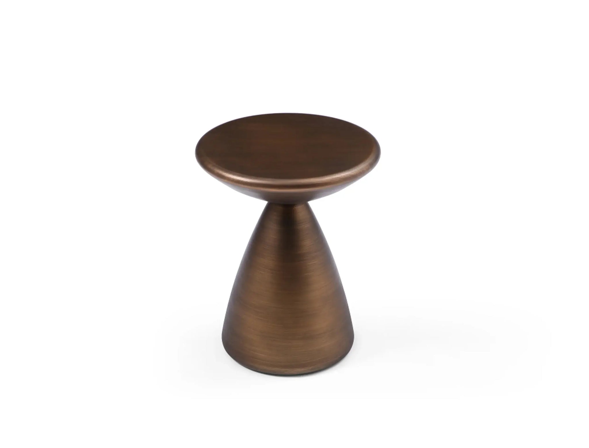 18" Bronze Steel Cinched High Waist Round Pedestal End Table - Homeroots - Flyclothing LLC