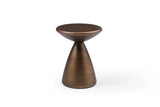 18" Bronze Steel Cinched High Waist Round Pedestal End Table - Homeroots - Flyclothing LLC