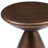 18" Bronze Steel Cinched High Waist Round Pedestal End Table - Homeroots - Flyclothing LLC