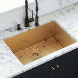 10" X 27" Gold Stainless Steel Undermount Kitchen Sink - Homeroots - Flyclothing LLC