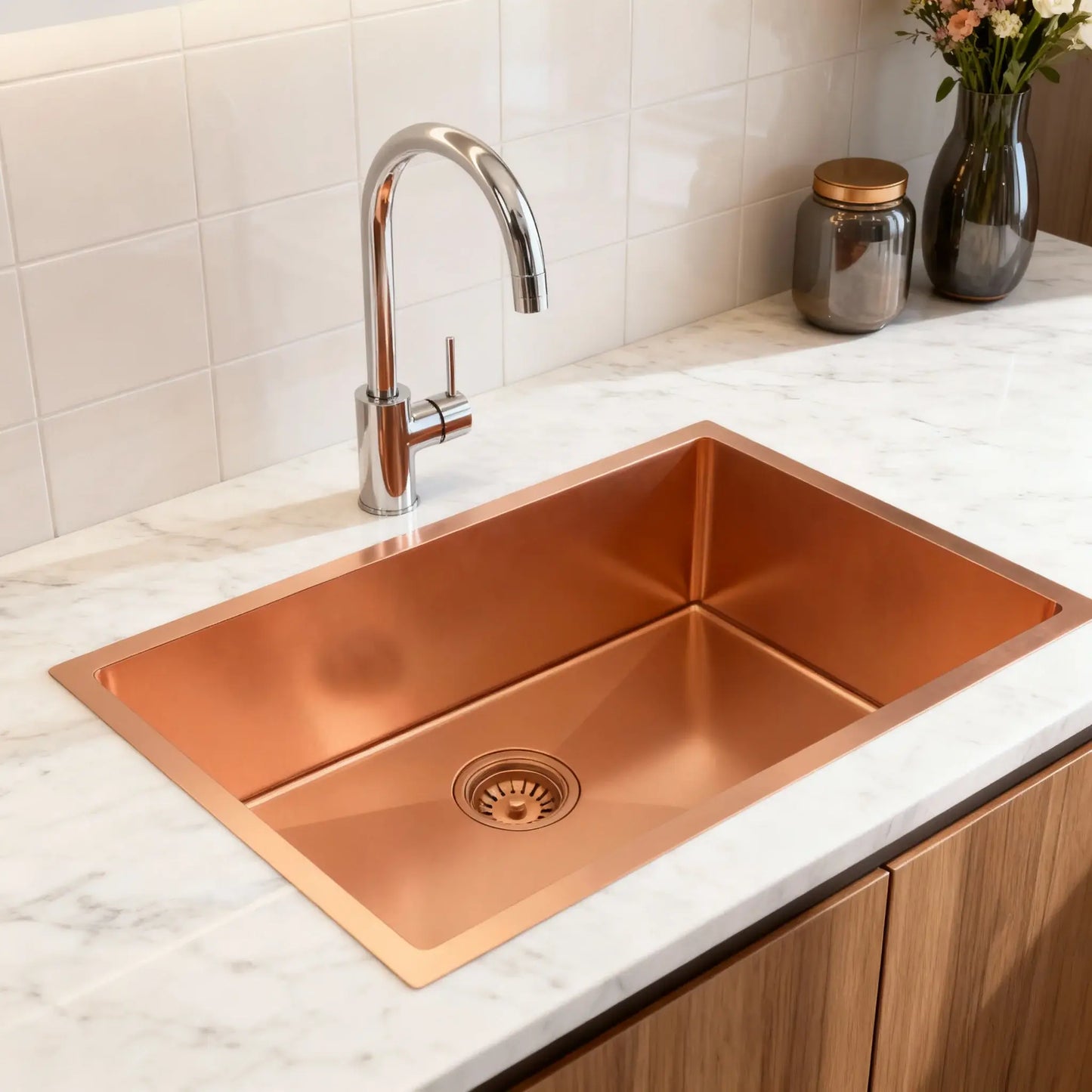 10" X 27" Rose Gold Stainless Steel Undermount Kitchen Sink - Homeroots - Flyclothing LLC