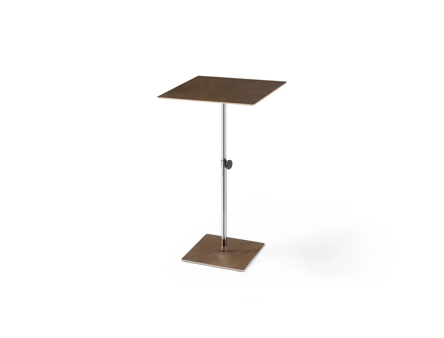 Bronze And Silver Steel Height Adjustable Square Pedestal End Table - Homeroots - Flyclothing LLC