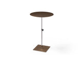 Bronze And Silver Steel Height Adjustable Round Pedestal End Table - Homeroots - Flyclothing LLC
