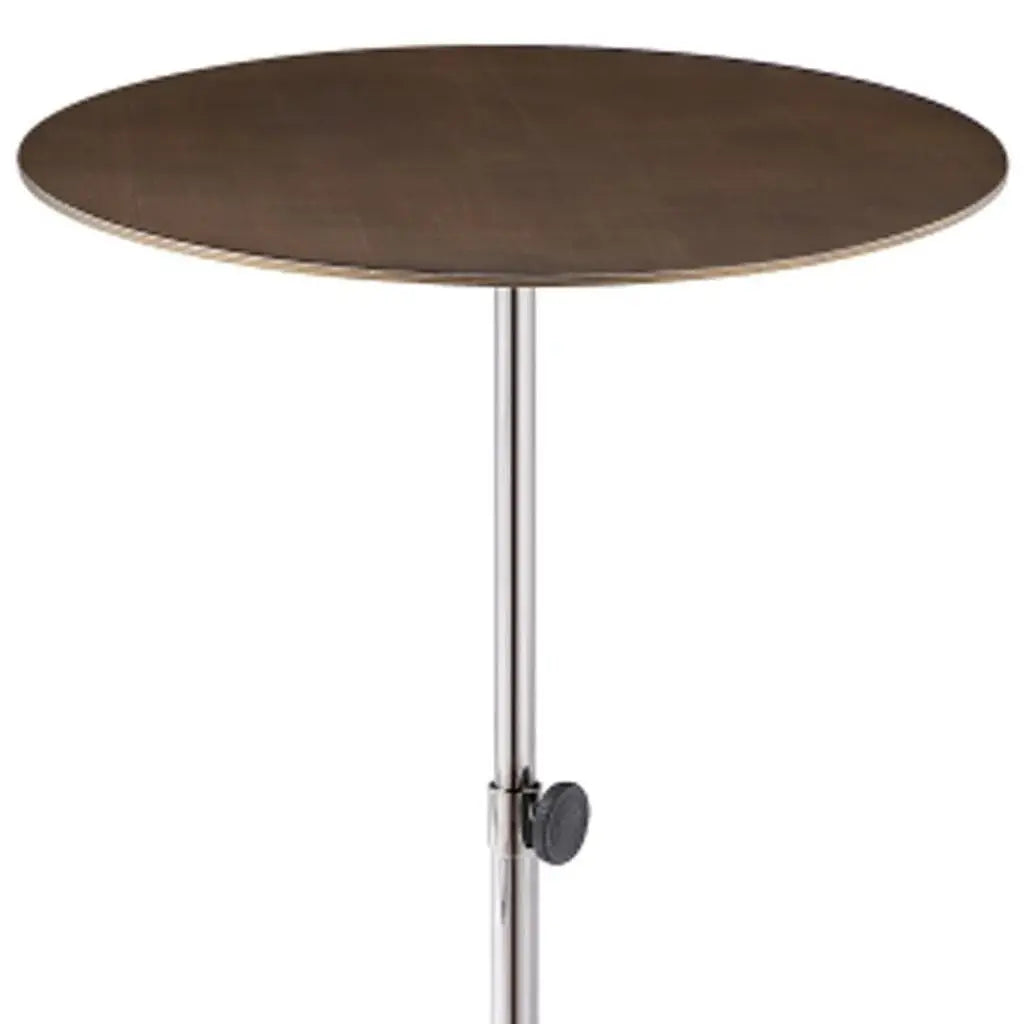 Bronze And Silver Steel Height Adjustable Round Pedestal End Table - Homeroots - Flyclothing LLC