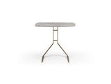 24" White And Bronze Ceramic Faux Marble and Steel End Table - Homeroots - Flyclothing LLC