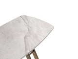24" White And Bronze Ceramic Faux Marble and Steel End Table - Homeroots - Flyclothing LLC
