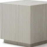 20" Beige Marble Square Block End Table - Homeroots - Flyclothing LLC
