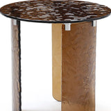 20" Bronze Glass Round End Table - Homeroots - Flyclothing LLC