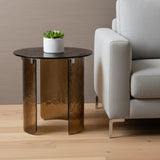 20" Bronze Glass Round End Table - Homeroots - Flyclothing LLC