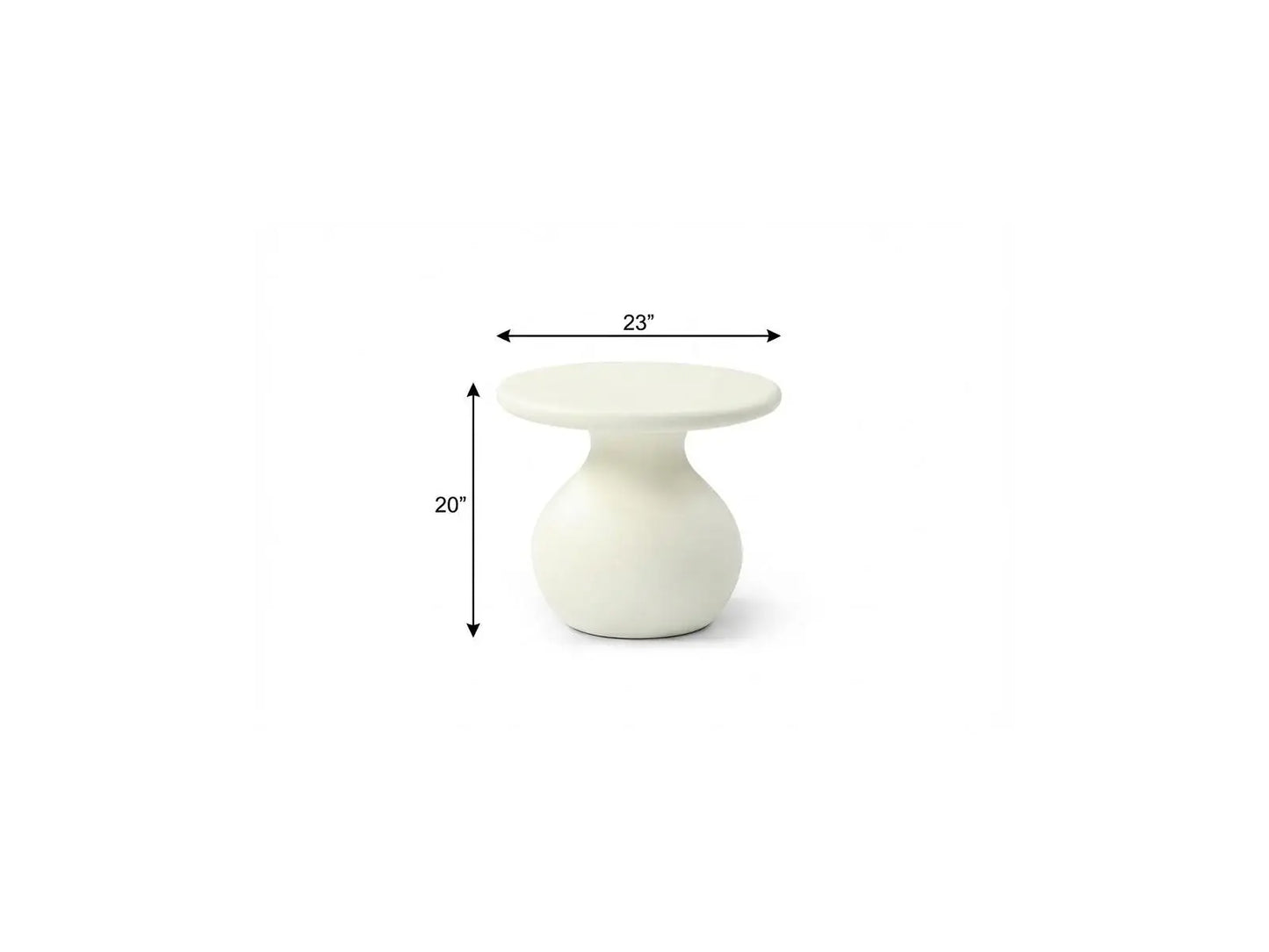 20" Beige Fiber Glass Round Curvaceous Pedestal End Table - Homeroots - Flyclothing LLC