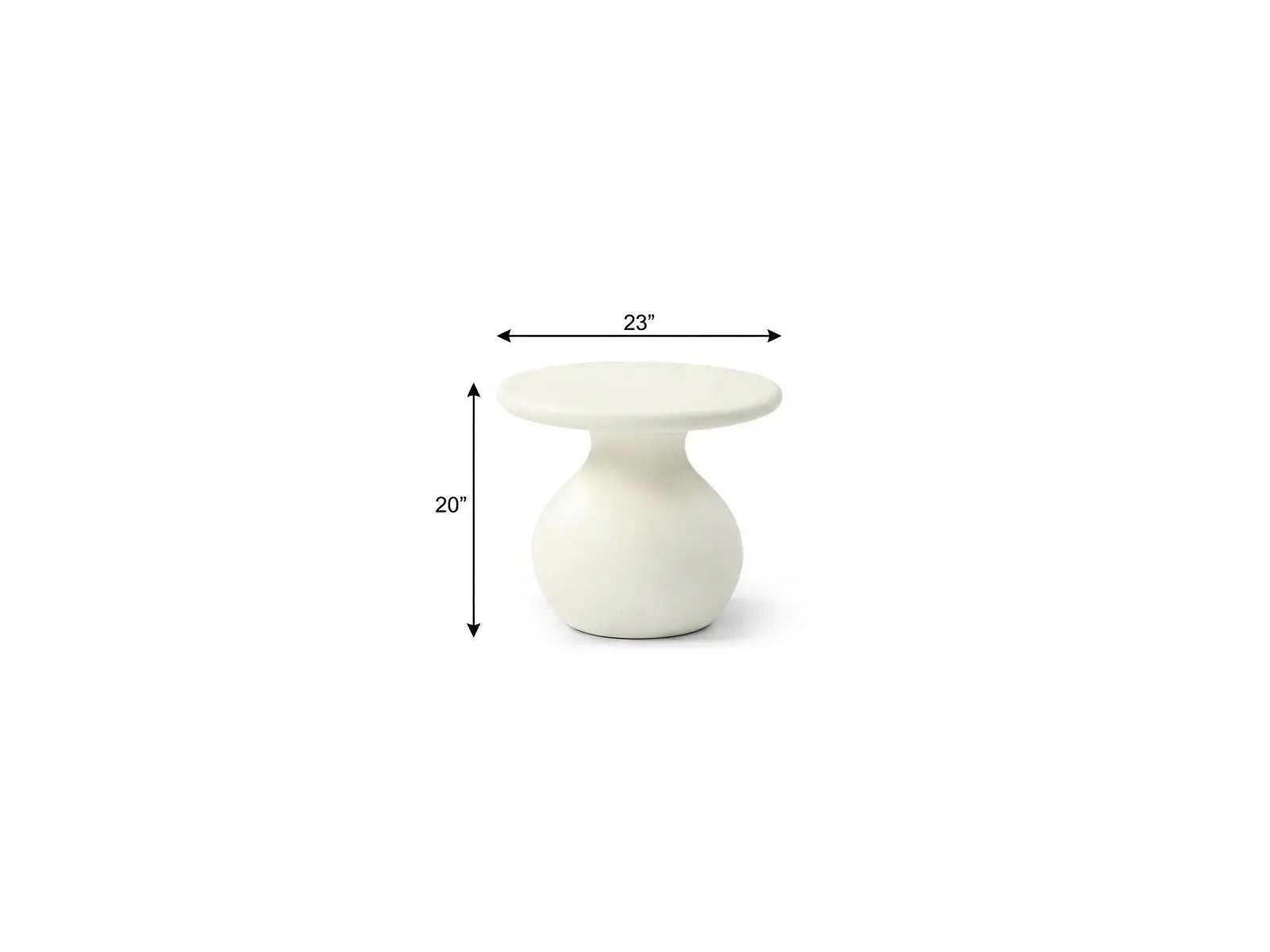 20" Beige Fiber Glass Round Curvaceous Pedestal End Table - Homeroots - Flyclothing LLC
