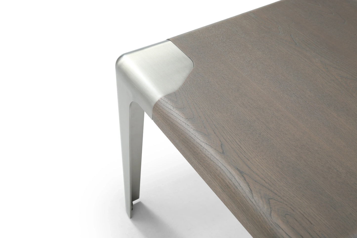 20" Ash Gray and Silver Wood and Stainless Steel Square End Table - Homeroots - Flyclothing LLC