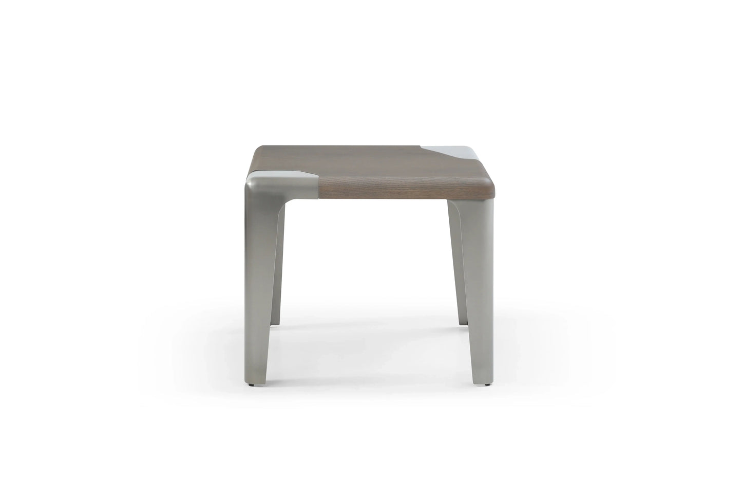 20" Ash Gray and Silver Wood and Stainless Steel Square End Table - Homeroots - Flyclothing LLC