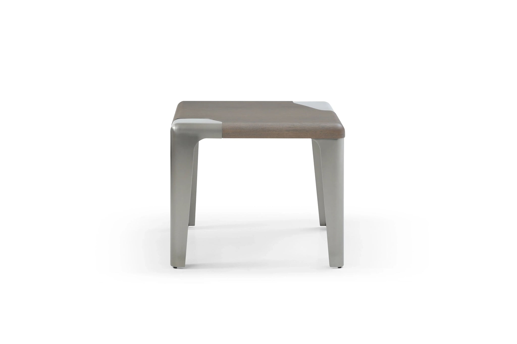 20" Ash Gray and Silver Wood and Stainless Steel Square End Table - Homeroots - Flyclothing LLC
