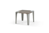 20" Ash Gray and Silver Wood and Stainless Steel Square End Table - Homeroots - Flyclothing LLC