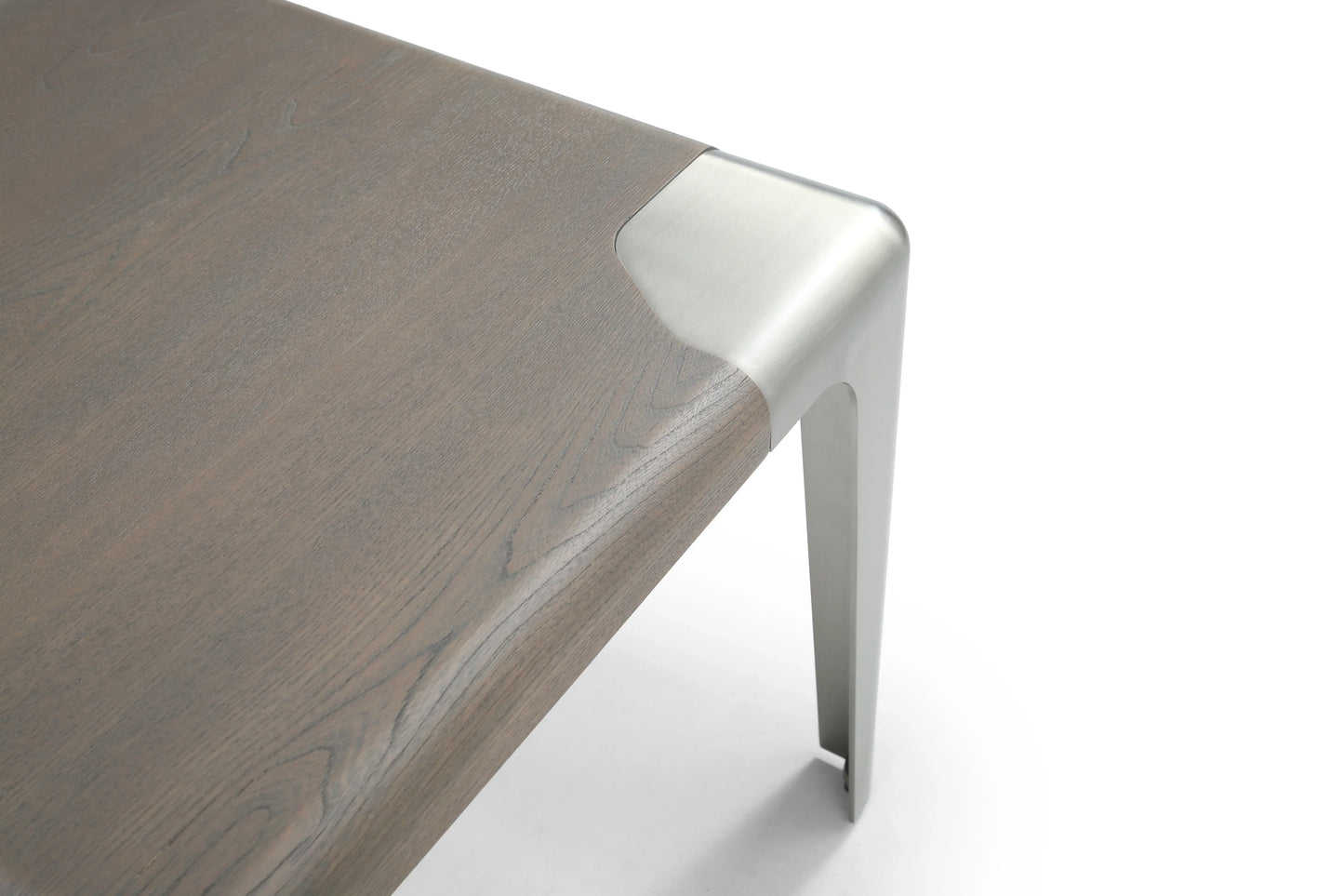 20" Ash Gray and Silver Wood and Stainless Steel Square End Table - Homeroots - Flyclothing LLC