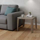 20" Ash Gray and Silver Wood and Stainless Steel Square End Table - Homeroots - Flyclothing LLC