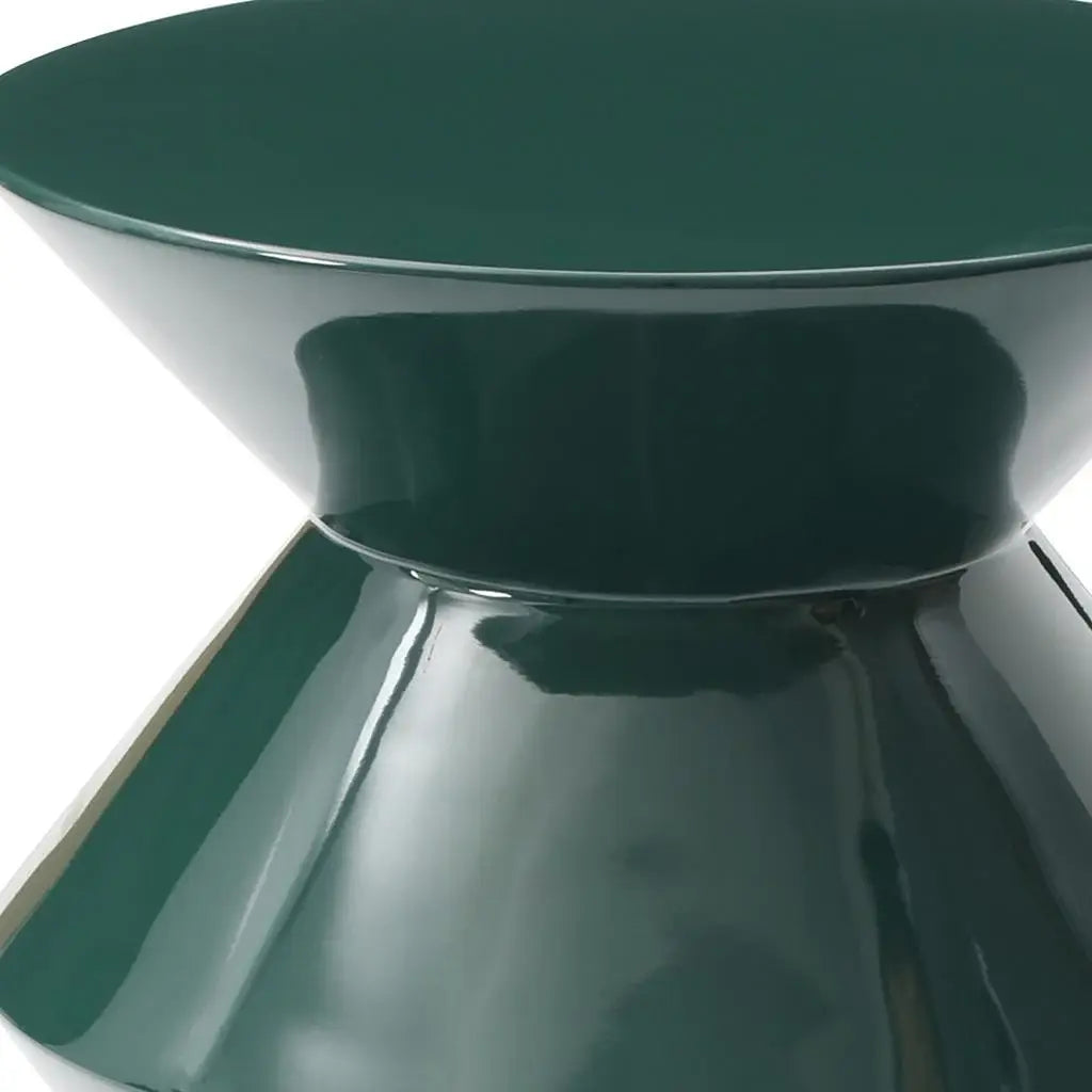 18" Green Wood Round Top Geo Pedestal End Table - Homeroots - Flyclothing LLC