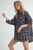 Aemi + Co Plaid Button Up Flannel Shirt with Chest Pocket - Trendsi - Flyclothing LLC
