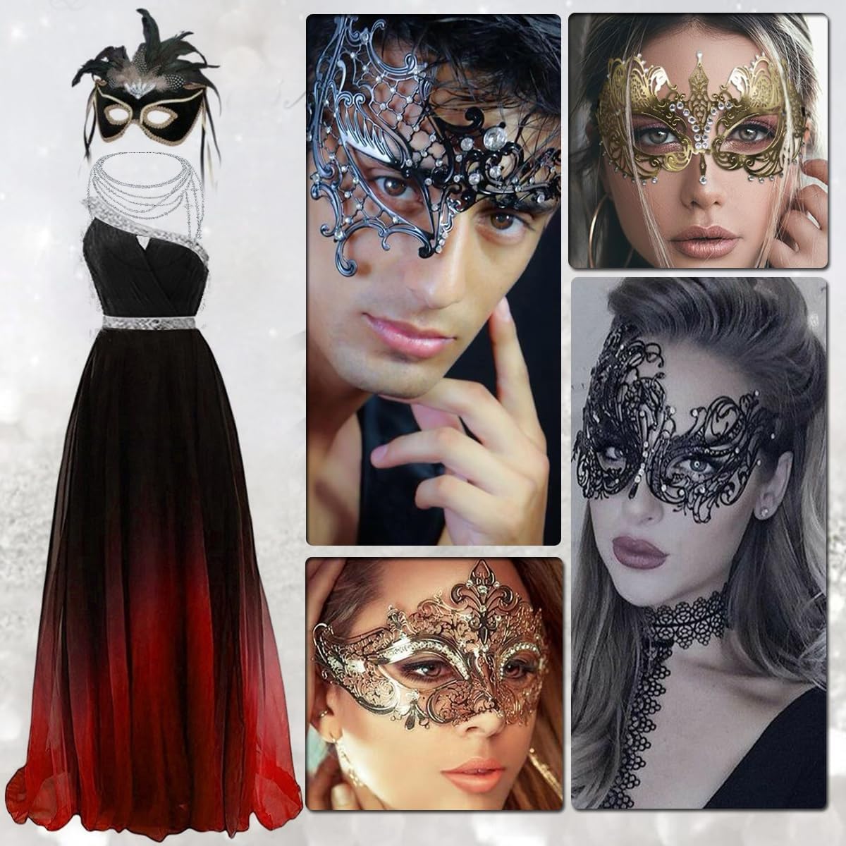 Mask for Women Venetian Metal Party For Carnival Halloween Costume Cosplay - SHOMICOBOUTIQUE - Flyclothing LLC